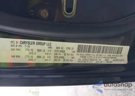 2010 Dodge Ram 1500 Slt/Sport/Trx from USA, damaged, VIN 1D7RV1GT7AS261278